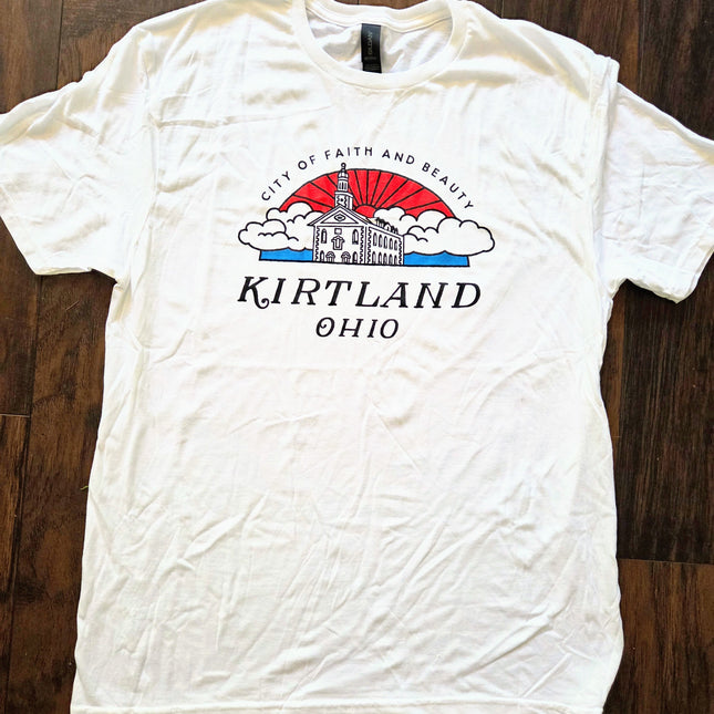 Kirtland Heritage T-shirt in adult size, grey with Ohio heritage design, youth options available.